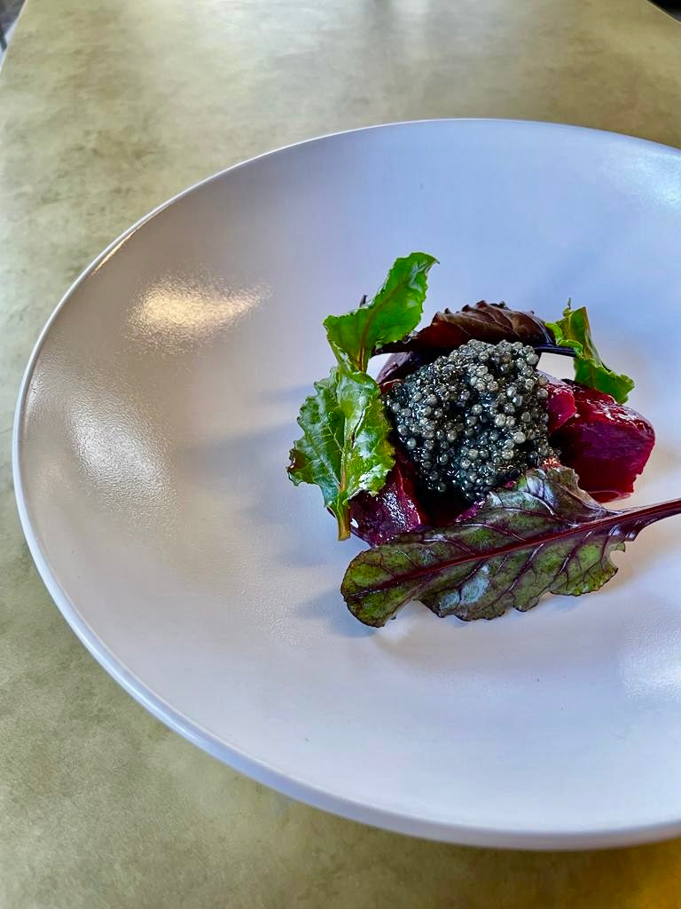 Beetroot Vinaigrette, Monarq Beluga Caviar